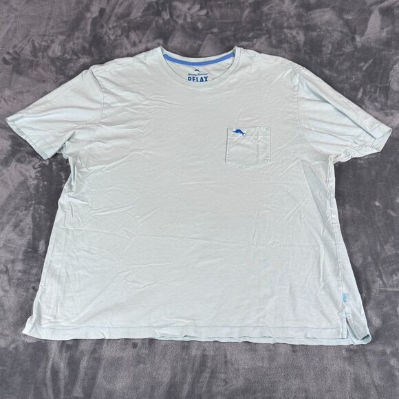 Tommy Bahama Pocket T Shirt Mens XL Blue Relax Soft Beach Embroidered - Picture 1 of 8